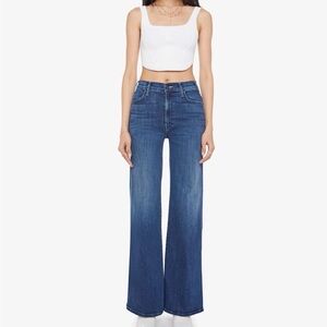 MOTHER Wide-Leg High-Rise Jeans  “The Hustler Roller Sneak”